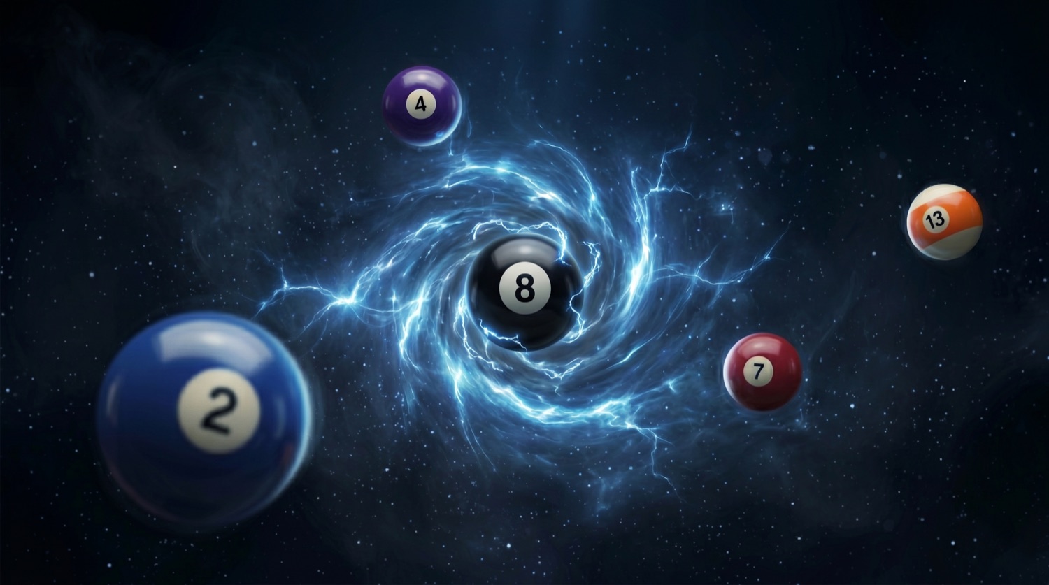 BREAKERS hero artwork — billiards balls in a stylized galaxy